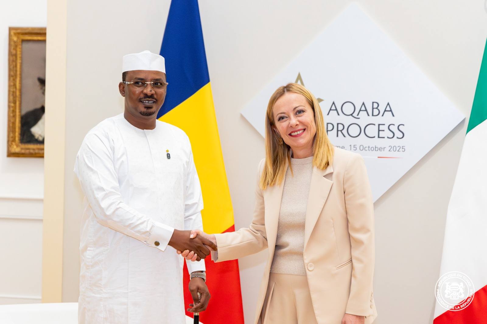 Rome : le Président Mahamat Idriss Déby et Giorgia Meloni renforcent la coopération bilatérale