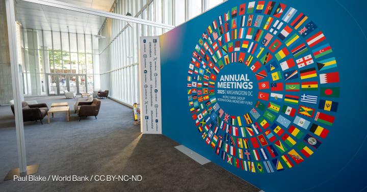 Une scène des Assemblées annuelles de la Banque mondiale et du FMI en 2025. Photo : Paul Blake / Banque mondiale.