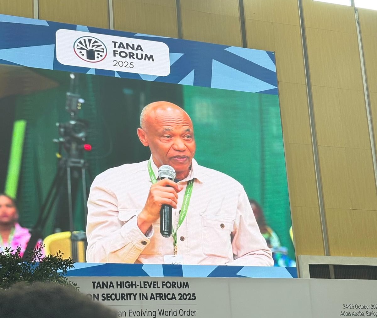 Dr Ahmat Yacoub Dabio, président du Centre d’Études pour le Développement et la Prévention de l’Extrémisme (CEDPE), intervenant au Forum de Tana sur la sécurité en Afrique.