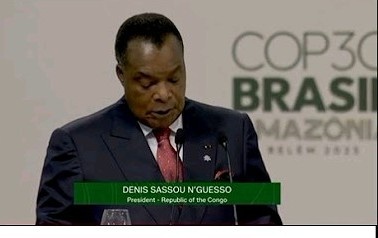 Denis Sassou N'Guesso, au cours de son intervention