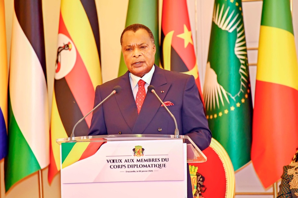 Denis Sassou N'Guesso répondant au doyen du corps diplomatique