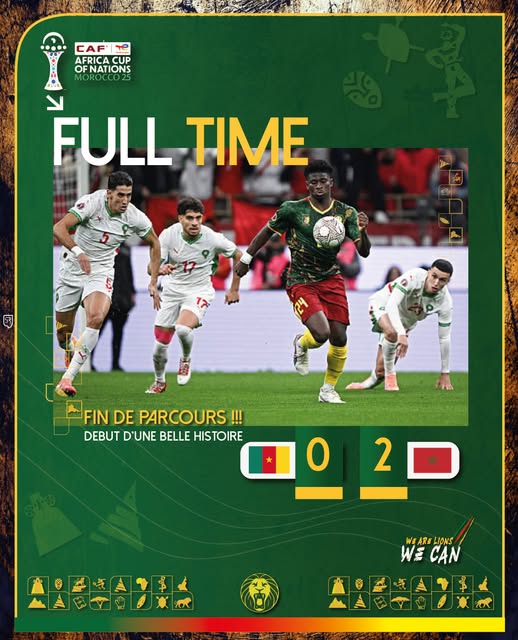 CAN 2025 : Le Cameroun écarté par le Maroc en quart de finale