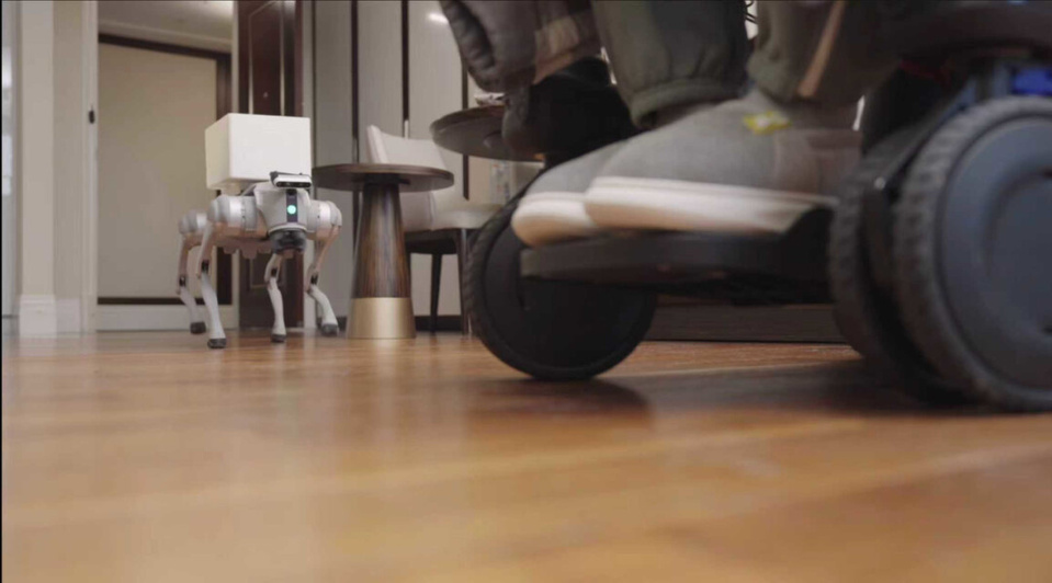 A patient with paralysis uses an invasive BCI system to control a robot dog with thoughts. (Photos provided by the Center for Excellence in Brain Science and Intelligence Technology, Chinese Academy of Sciences.)