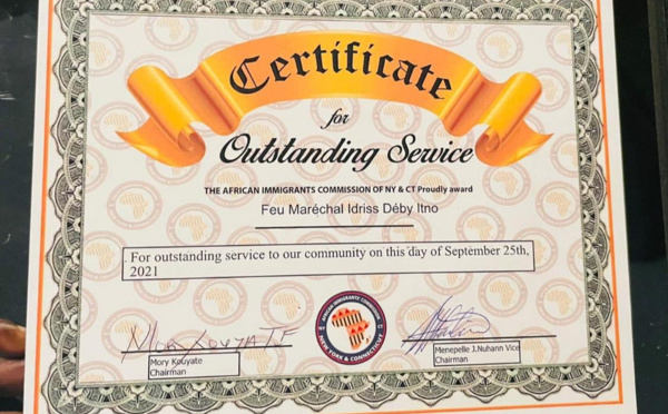 New York : des ONG américaines décernent un prix à titre posthume au Maréchal du Tchad