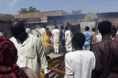  Tchad : un incendie provoque d'importants dégâts à N'Djamena, au quartier N'Djari, le 22 février 2019.
