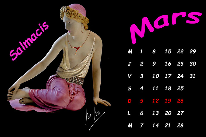 Messieurs, si vous rencontrez la nymphe Salmacis, ne repoussez pas ses ardeurs amoureuses.... au risque de perdre la vôtre !