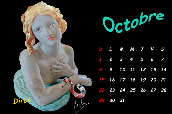 Dircé, douce et mélancolique, mais si cruelle pour la jeune Antiope; elle finira tristement attachée aux cornes d'un taureau sauvage pour être mise en pièce, au loin, sur un rocher...