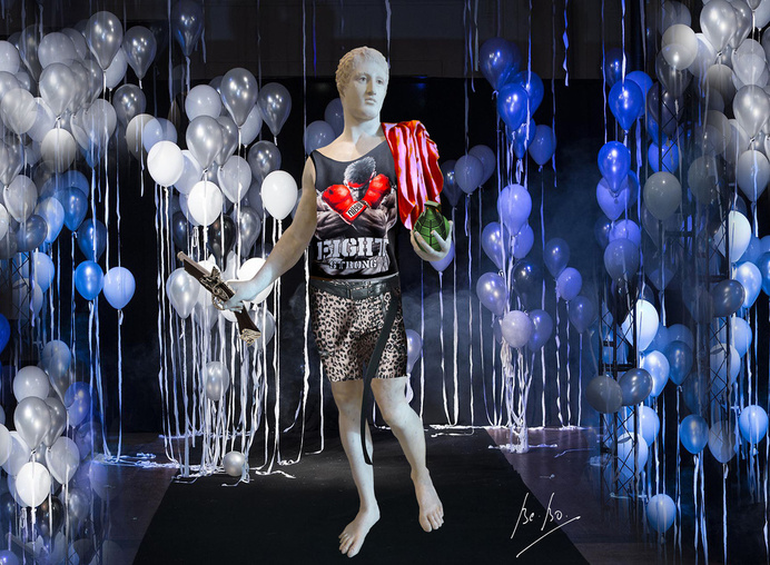 Décor de théâtre pour un guerrier de comédie