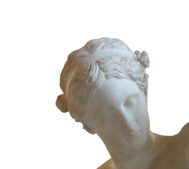 Apollon, tête, détail, copie du Louvre