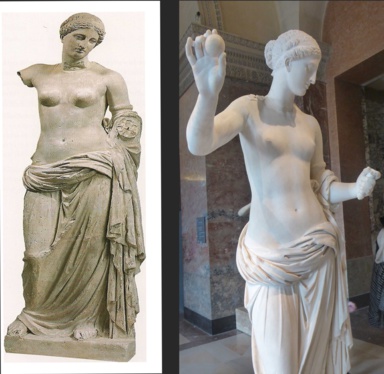 Aphrodite avant et après restauration