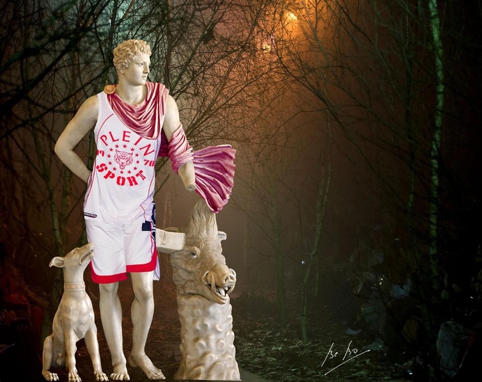 Méléagre vainqueur du Sanglier de Calydon, défilé Plein Sport, Printemps - Eté 2018, Milan