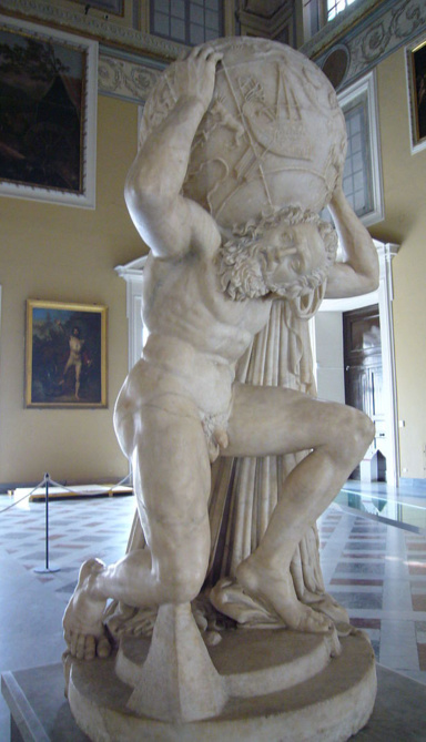 Qui n'a pas souffert devant cette sculpture d'Atlas ? Qui n'a pas souffert devant cette sculpture d'Atlas ?