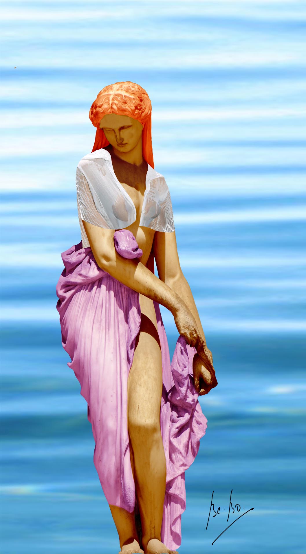 Campaspe dans l'imitation d'une Aphrodite anadyomène, au corsage humide Campaspe dans l'imitation d'une Aphrodite anadyomène, au corsage humide