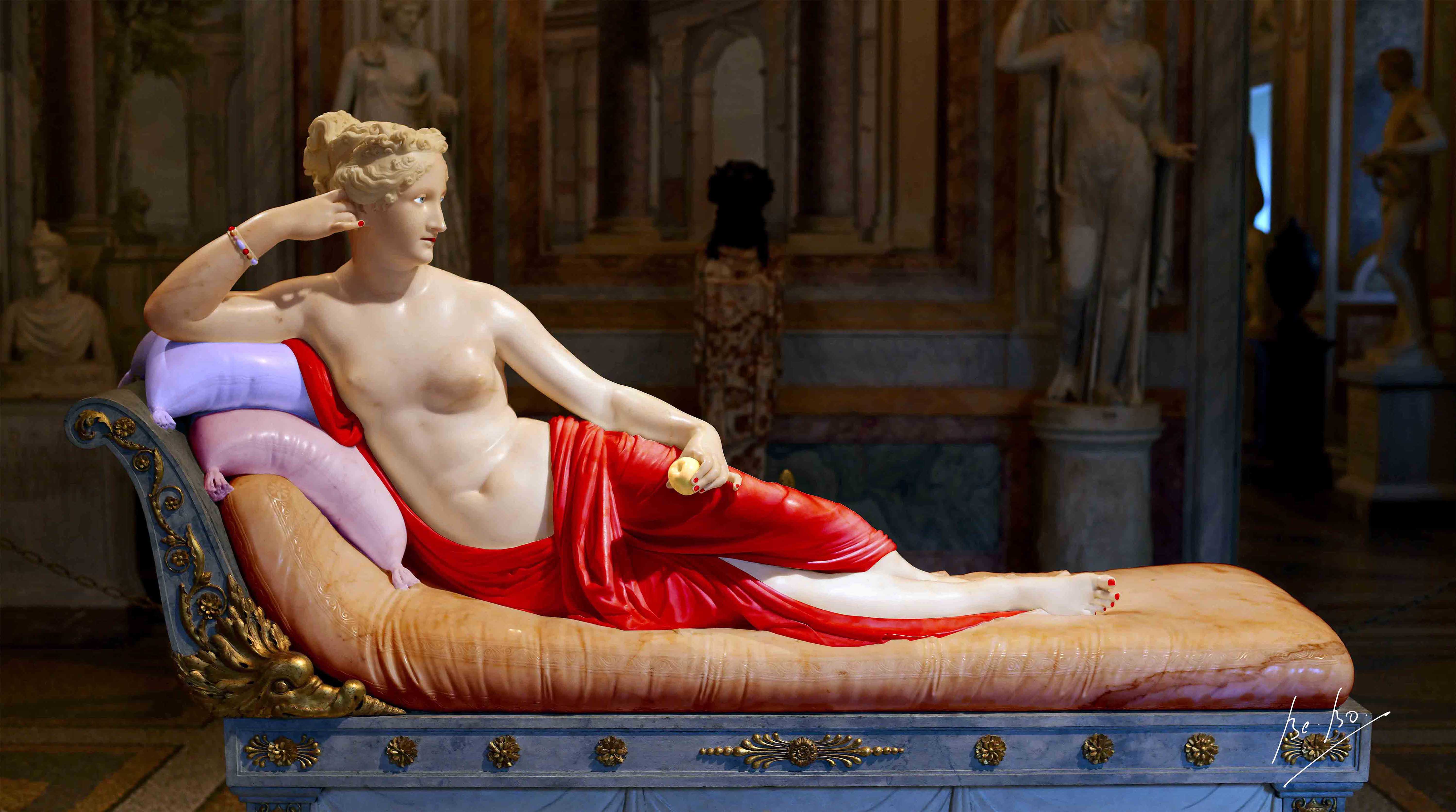 Statue en marbre ciré