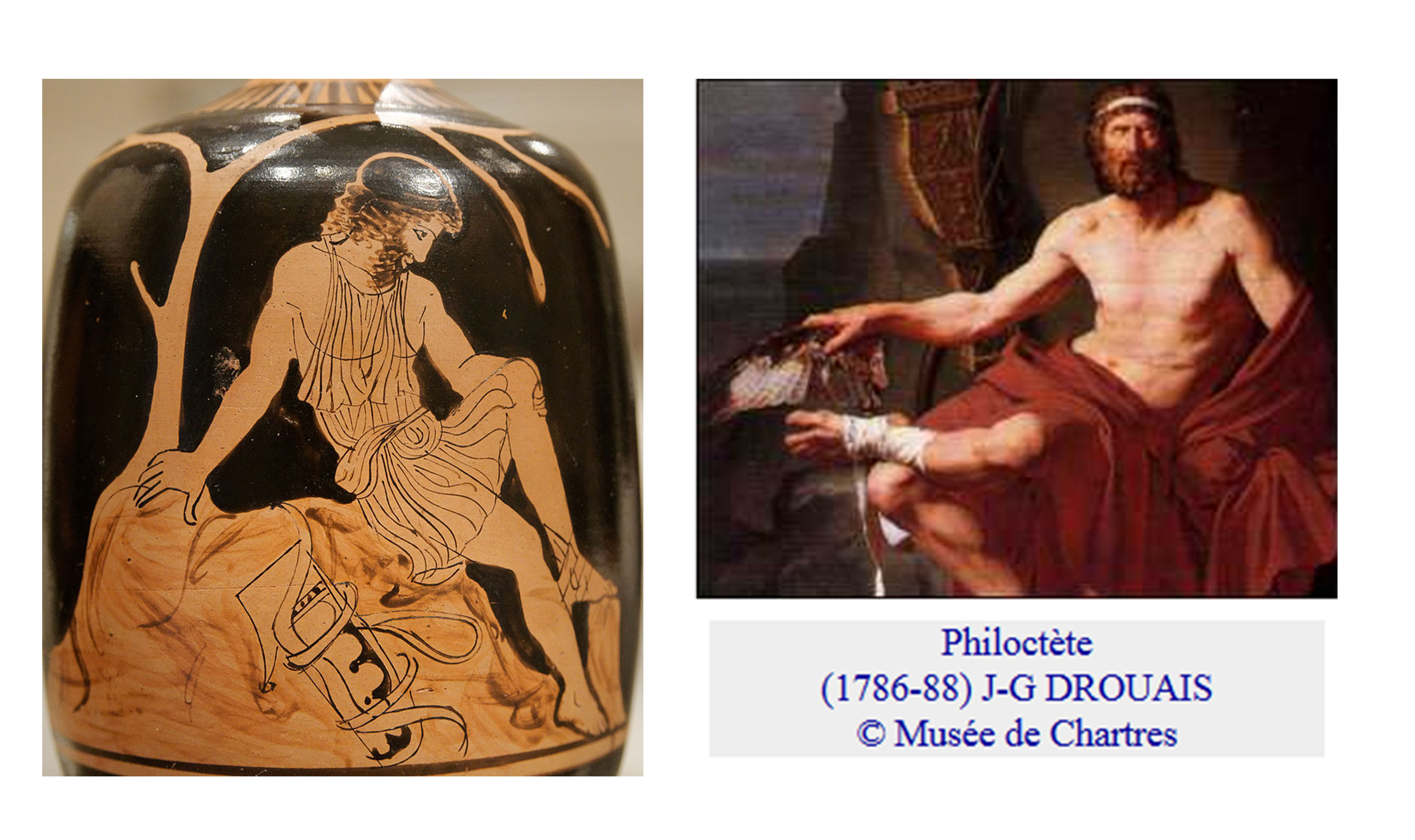Lécythe aryballisque attique à figure rouge, Philoctète à Lemnos Lécythe aryballisque attique à figure rouge, Philoctète à Lemnos