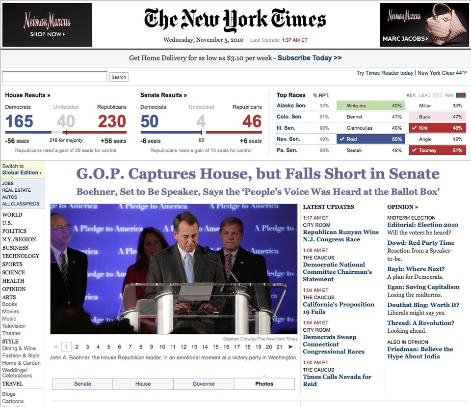 USA : le parti d'Obama garde le contrôle du Sénat