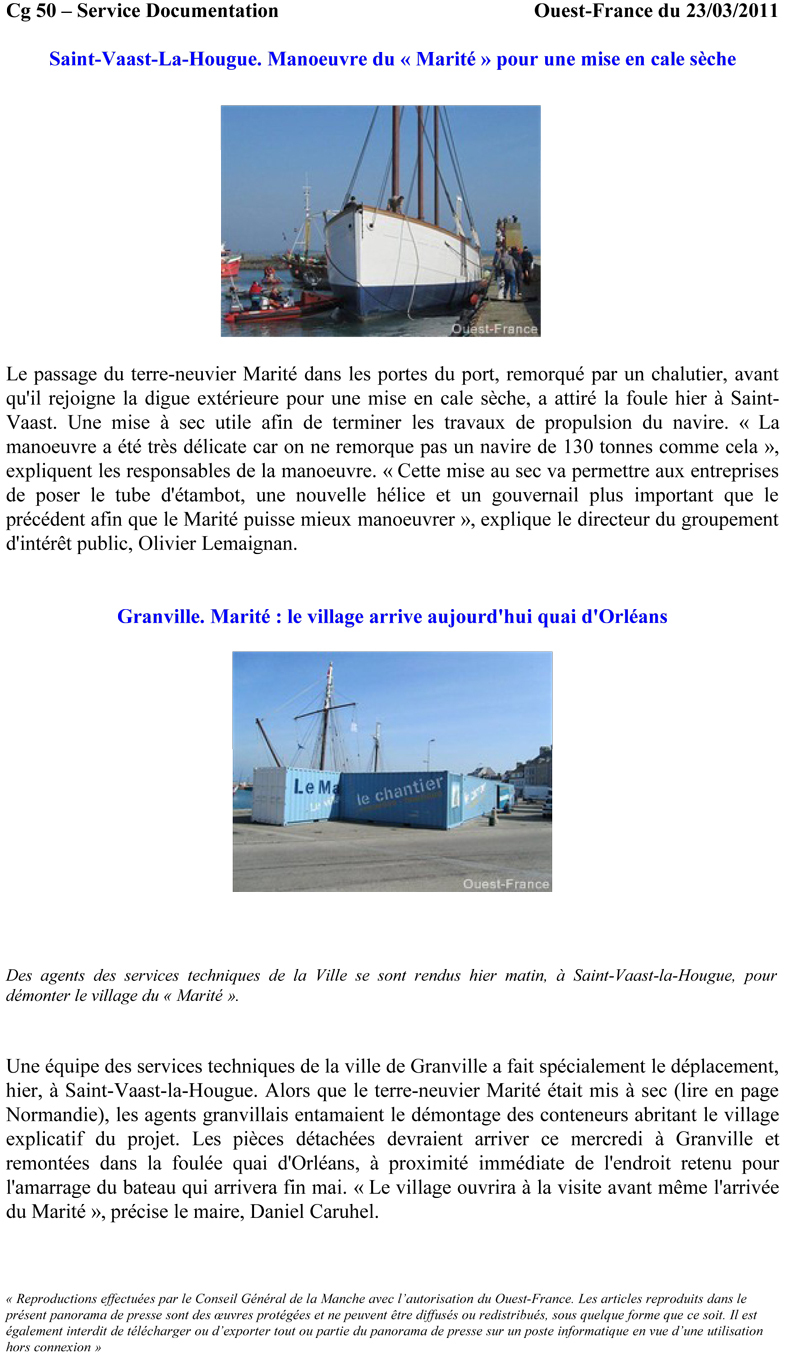 Marité : mise au sec pour travaux