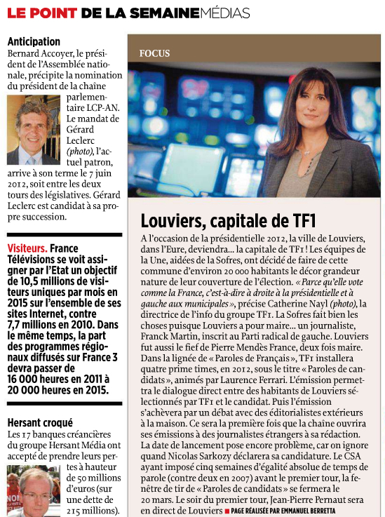 Tf1 à Louviers pour la campagne présidentielle.
