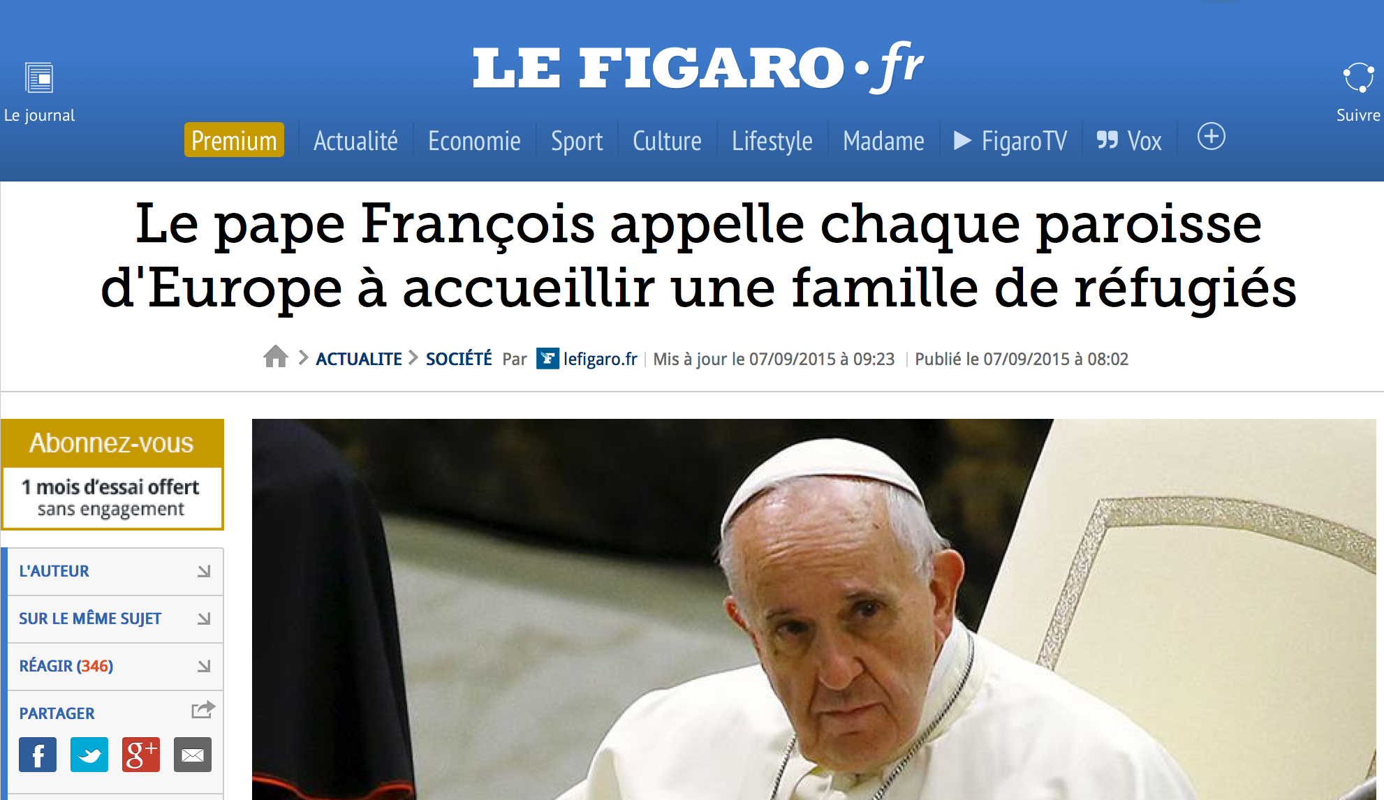 Le pape François... met François-Xavier dans l'embarras Le pape François... met François-Xavier dans l'embarras