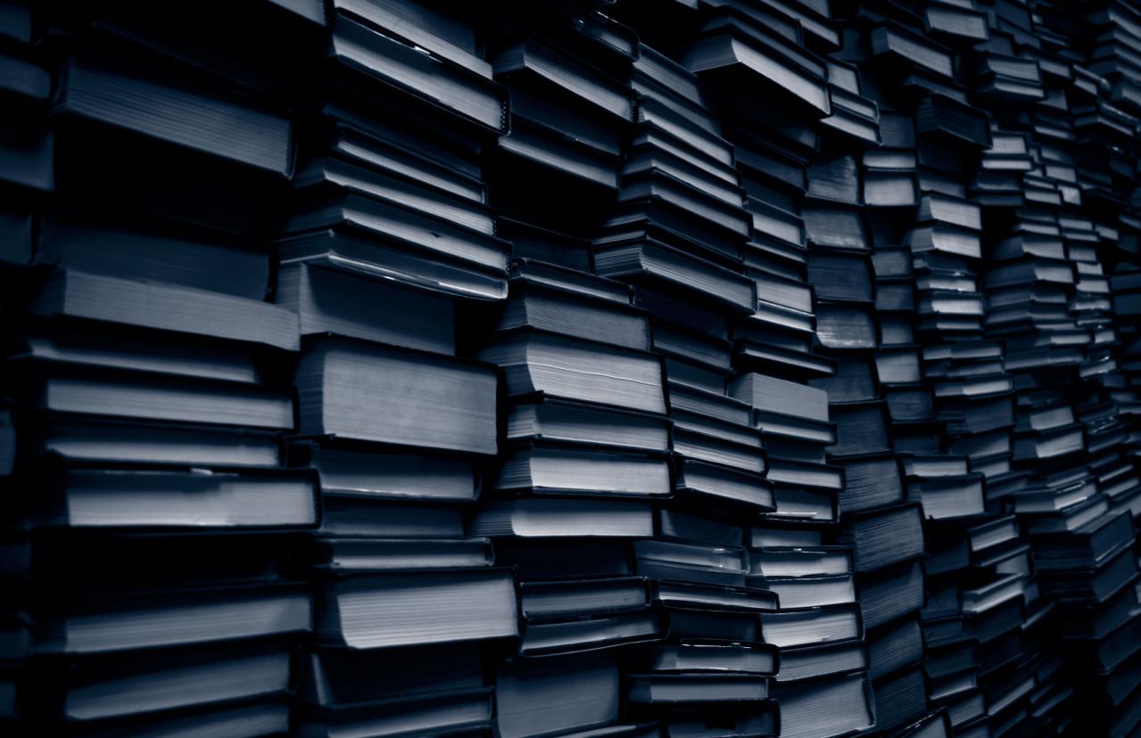 books in blue books in blue