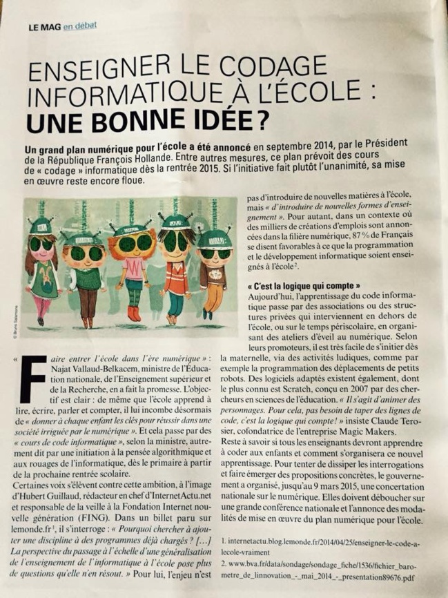 Le Code à l'école oui... mais quand ? Le Code à l'école oui... mais quand ?