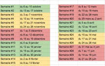 Les horaires et planning 2015-2016