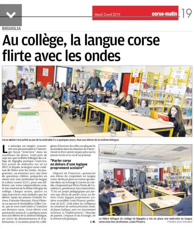 A nostra webradio in Corse-Matin