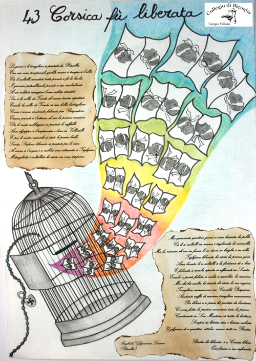 1943 Corsica fù liberata : l'affissi fatti da i zitelli