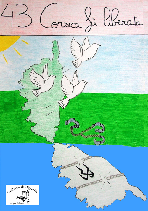 1943 Corsica fù liberata : l'affissi fatti da i zitelli