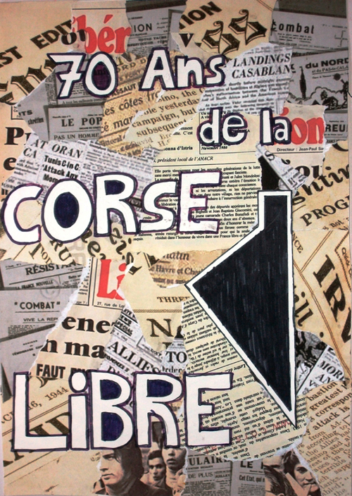 1943 Corsica fù liberata : l'affissi fatti da i zitelli