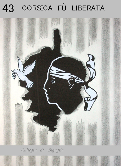 1943 Corsica fù liberata : l'affissi fatti da i zitelli
