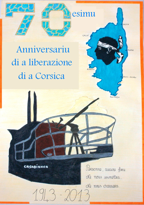 1943 Corsica fù liberata : l'affissi fatti da i zitelli