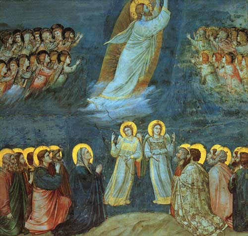 Giotto di Bondone (1267—1337). Chapelle des Scrovegni de Padoue. Chef-d’œuvre de la peinture aux couleurs intenses – le fameux bleu de Giotto. (Domaine public WikiArts)
