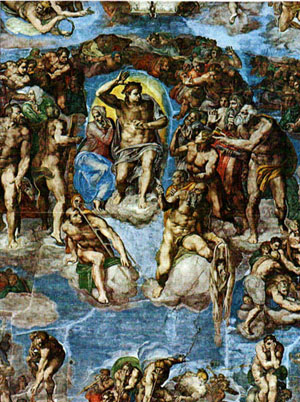 Le jugement dernier de Michel-Ange dans la chapelle Sixtine au Vatican