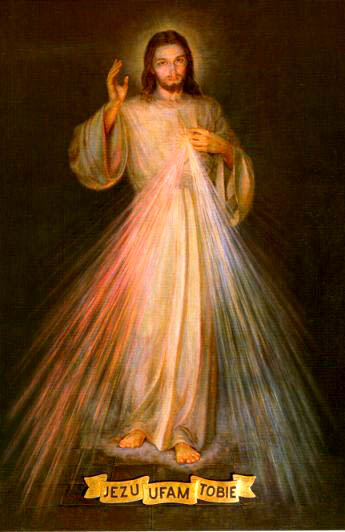 Image de Jésus miséricordieux décrite par sainte Faustine Kowalska (1905-1938)