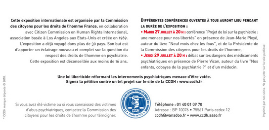 Juillet 2010 : GRANDE EXPOSITION CCDH