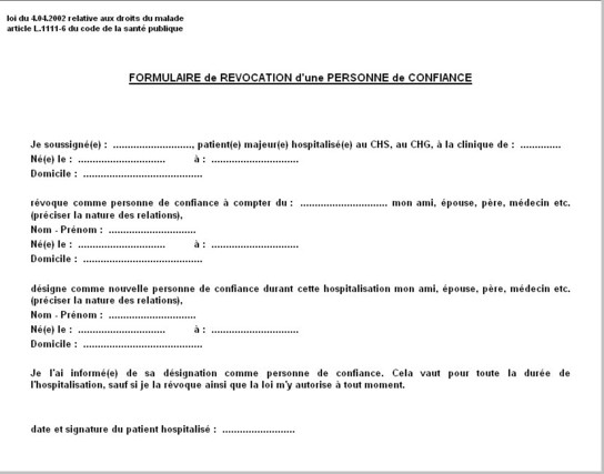 Désigner une personne de confiance :