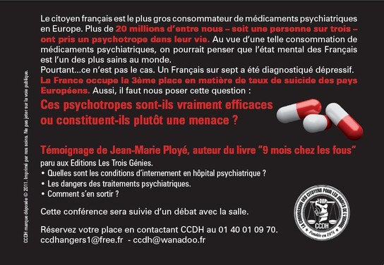 Projection du film "Drogues psychiatriques : médicaments ou menaces ?"