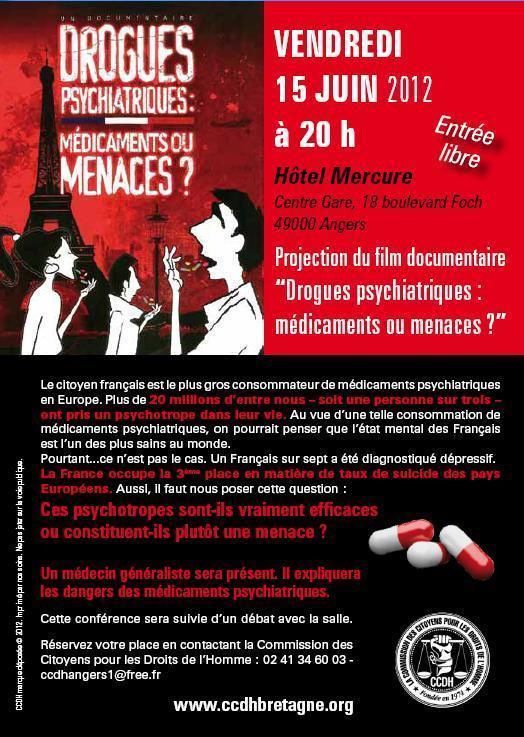 Conférence à Angers sur les risques des médicaments psychiatriques
