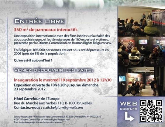 Exposition "Psychiatrie : la Vérité sur ses Abus" à Bruxelles !