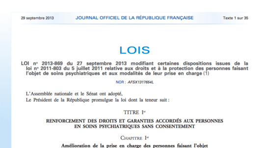 Nouvelle loi sur les soins psychiatriques définitivement adoptée