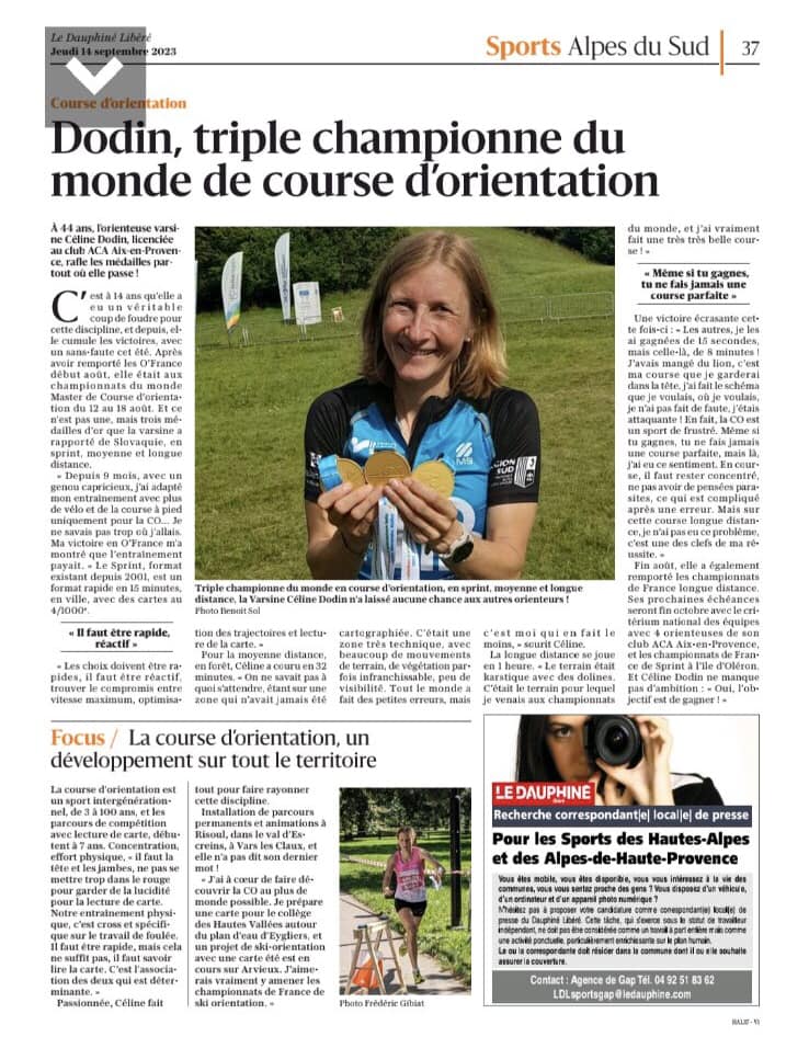 Une page complète dans le Dauphiné… ☺️😃 Une page complète dans le Dauphiné… ☺️😃