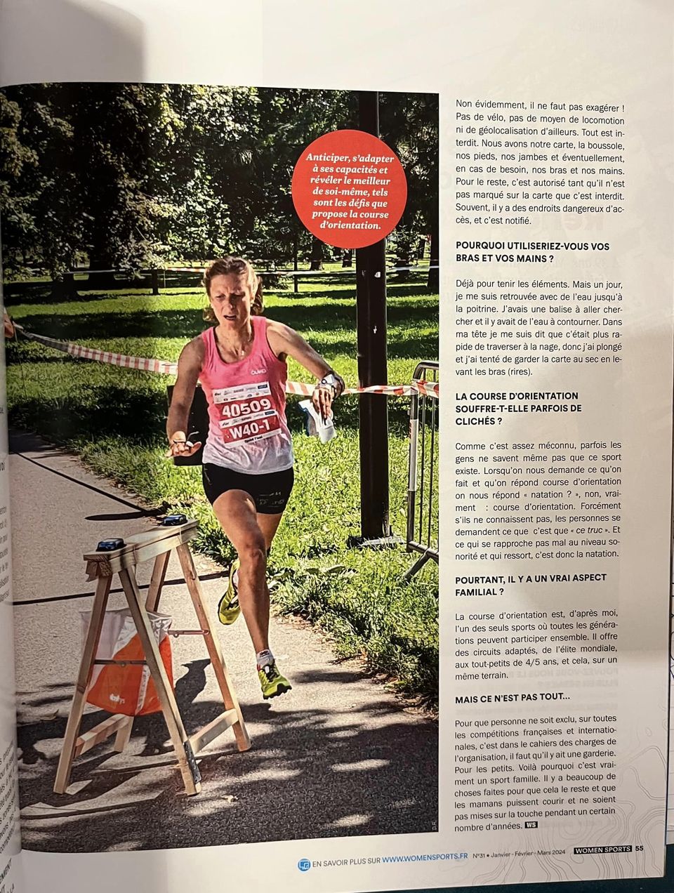 Merci le magazine WomenSports et Vars pour ce bel article sur la course d’orientation dans le numéro de ce début d’année !