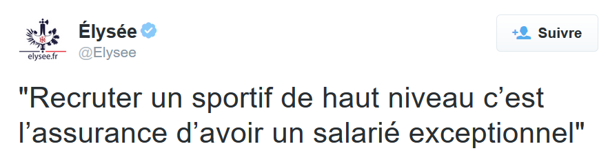 Re-tweet de l'Elysée Re-tweet de l'Elysée