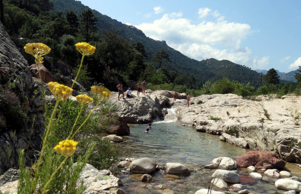 Et au milieu (de Sainte-Lucie) coule une rivière...
