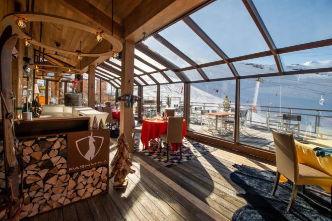 Le refuge Pashmina***** à Val-Thorens : une véranda en verre auto-chauffant Le refuge Pashmina***** à Val-Thorens : une véranda en verre auto-chauffant