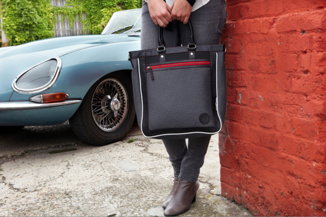 Sac Cabas Jessy Rallye en tissu et cuir upcyclés Sac Cabas Jessy Rallye en tissu et cuir upcyclés