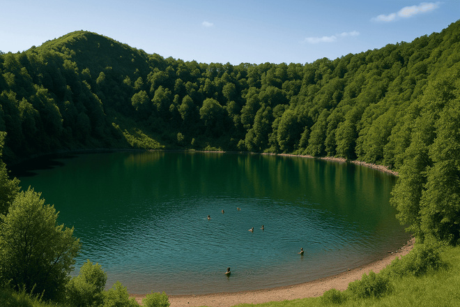 cratère de volcan devenu un lac
