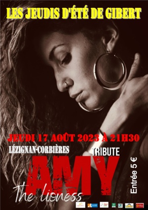 "Amy the LIONESS" jeudi 17 août 2023 21h30 "Amy the LIONESS" jeudi 17 août 2023 21h30