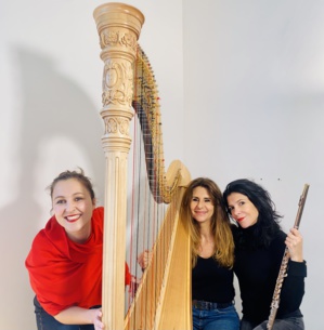 Trio Soprano-Flûte-Harpe vendredi 03 novembre 2023 à 18h30 Trio Soprano-Flûte-Harpe vendredi 03 novembre 2023 à 18h30